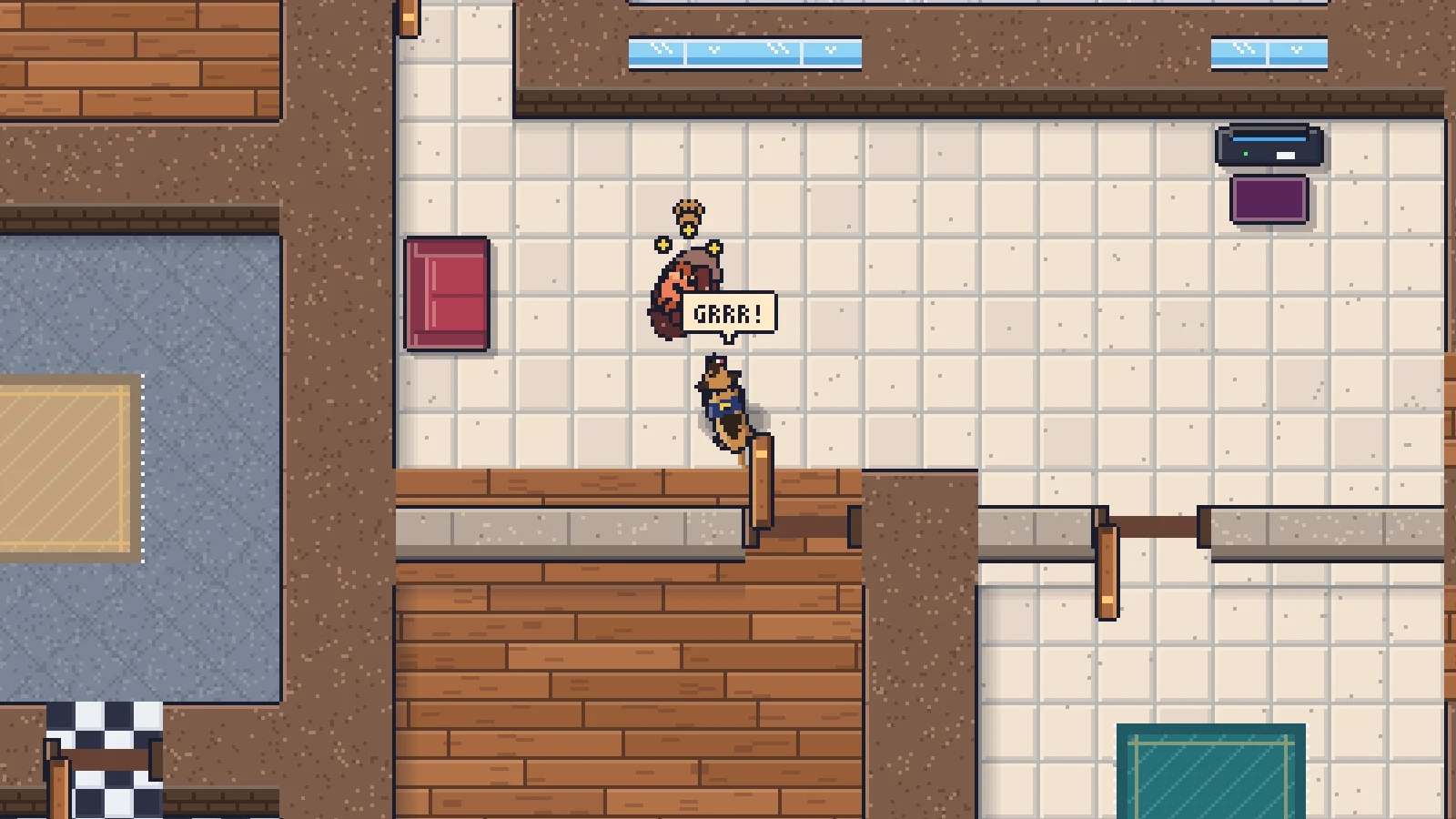 BREACHPOINT screenshot: K9 support: send the dog in and it pins a masked thug for the arrest