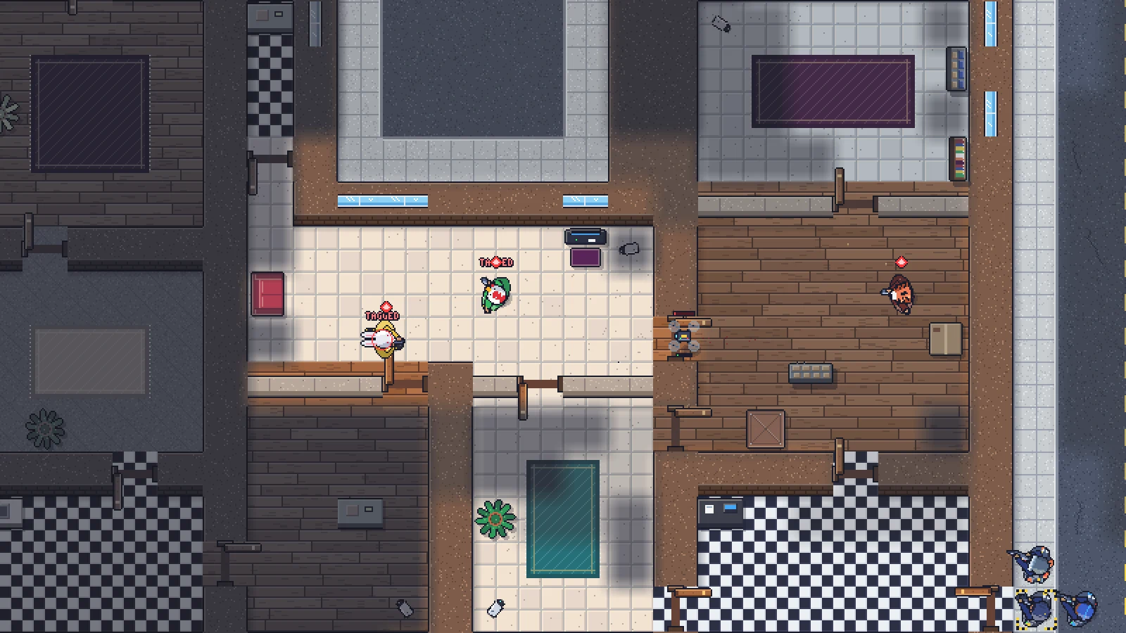 BREACHPOINT screenshot: Recon drone: fly the halls through the fog and tag every mask it sees